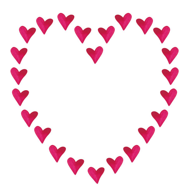 情人节相框是孤立在白色背景上。紫色水彩心花环。粉红色的模板为贺卡，和更多。浪漫的插图。心形框架剪贴画为您的设计。图片下载