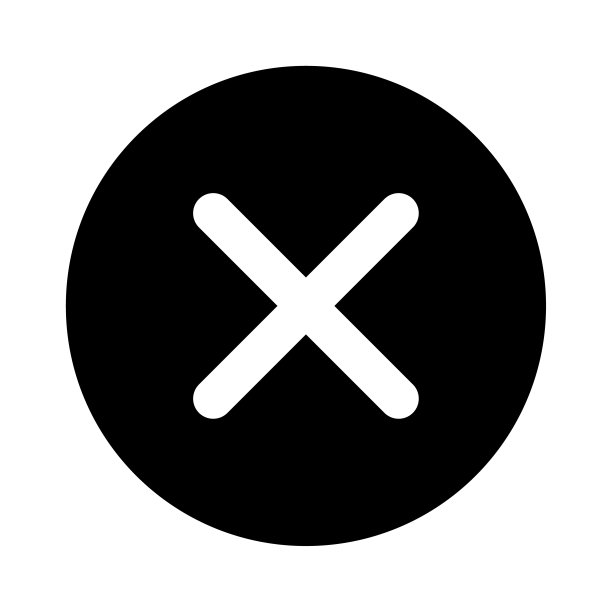 十字标记图标，X符号，简单错误设计矢量插图，错误选择符号图片下载