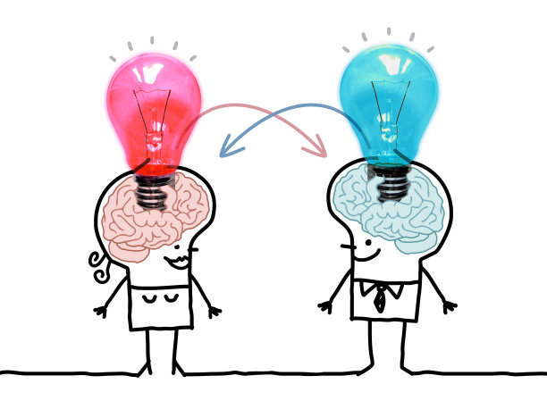 卡通男人和女人交换不同的想法图片下载