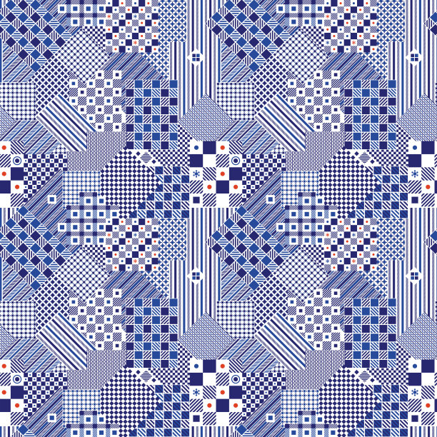 拼接无缝图案，格子，蓝，白，红背景图片下载