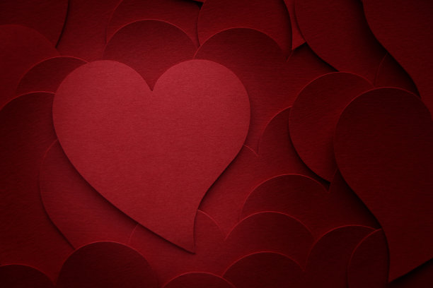 顶视图心形排列与复制空间图片下载