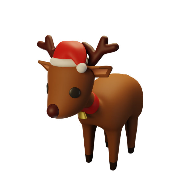 驯鹿带着圣诞和新年的概念图片下载