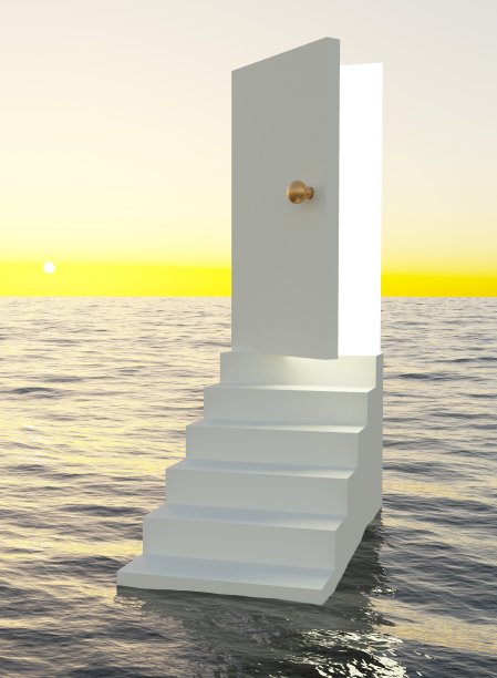 从海洋到光明之门的楼梯图片下载