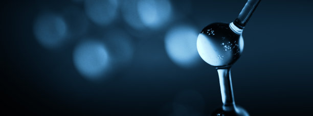 透明分子与气泡蓝色背景图片下载