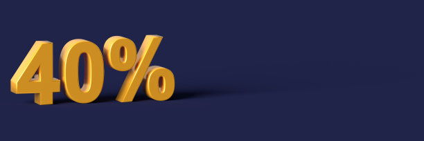 3d蓝色字四折优惠空白背景图片下载