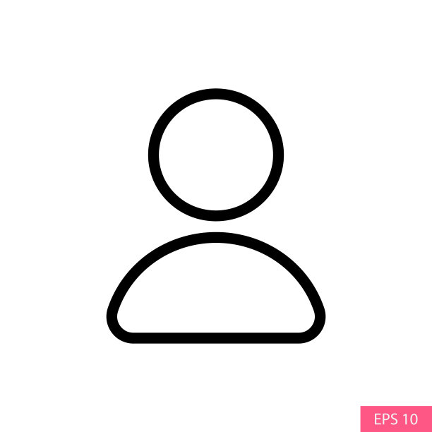 用户或联系人图标在行风格设计的网站设计，应用程序，UI，孤立在白色背景。EPS 10矢量插图。图片下载