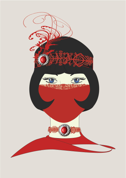 红色挡板头片和面具图片下载