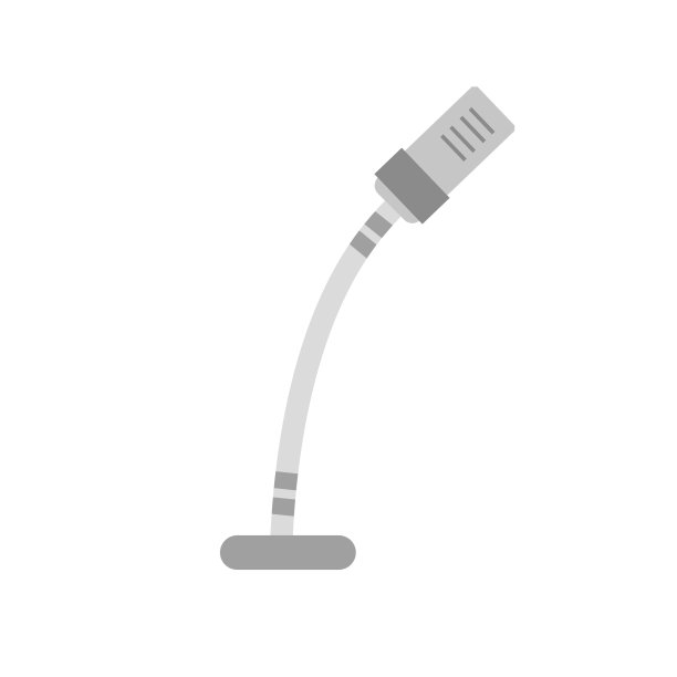 麦克风站。演讲者的演讲。音响设备。平的卡通插图图片下载