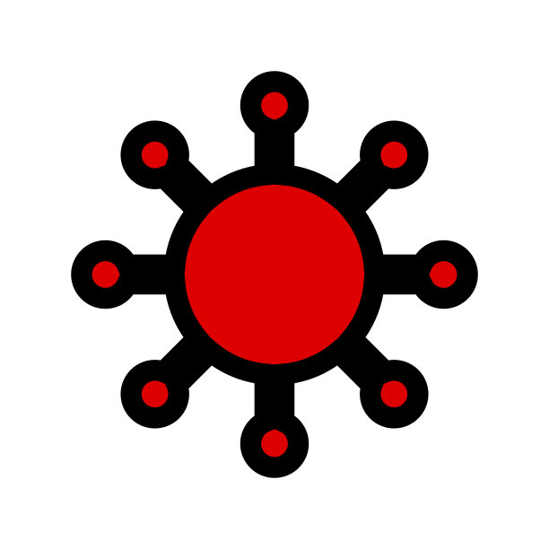 红色病毒图标矢量素材图片下载
