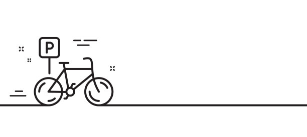 自行车停车线图标自行车停车场标志极小图片下载