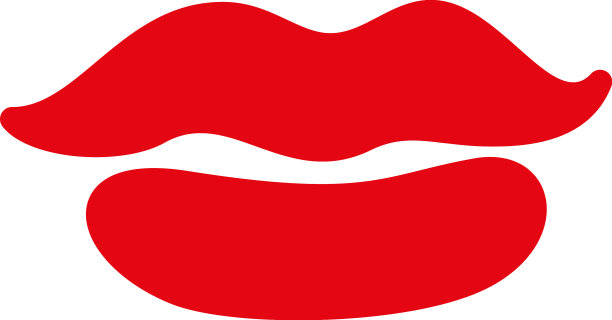 女嘴唇图标，亲吻符号，红唇紧闭图片下载