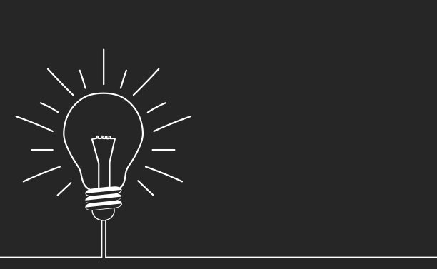 黑板横幅上的灯泡。创意灵感或解决方案的概念。向量的背景。图片下载
