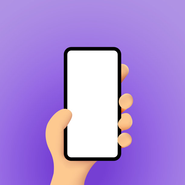 手拿手机横幅。智能手机模型。矢量线图标的业务和广告图片下载
