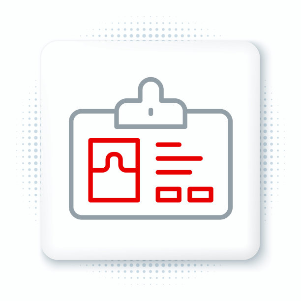 行标识徽章图标孤立在白色背景上。它可以用于展示，公司的身份，广告。色彩斑斓的轮廓的概念。向量图片下载