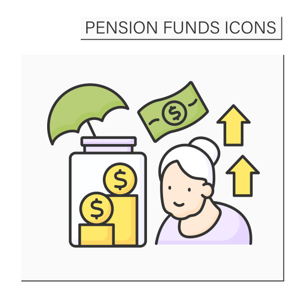 养老金储蓄颜色图标图片下载