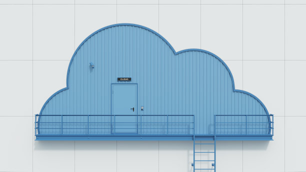 创意的云计算3d概念。个人登录云服务。保护对数据的访问。安全互联网和网络概念。3 d渲染。3 d演示。图片下载
