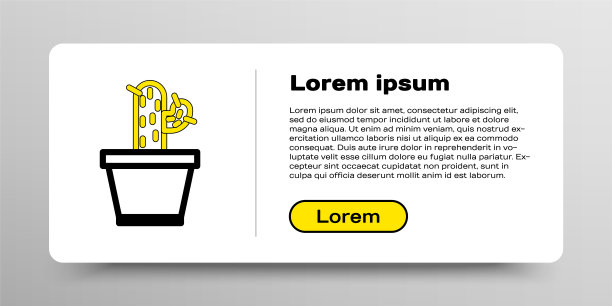 线仙人掌和多汁的壶图标孤立在白色背景上。盆栽植物。盆栽植物标志。色彩斑斓的轮廓的概念。向量图片下载