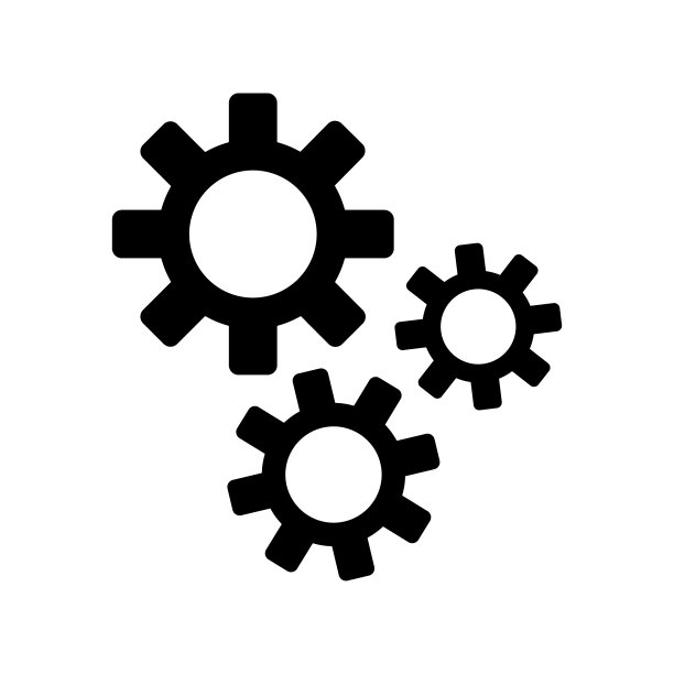 齿轮矢量图标。设置与黑色齿轮矢量图标的概念设计。图片下载