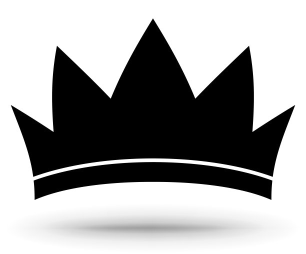 一个简单的皇冠图标。轮廓。孤立在白色的。图片下载