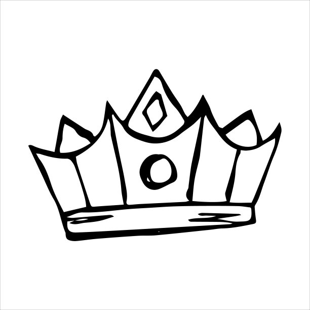 以涂鸦或素描的方式手绘豪华的皇冠。王冠的草图。图片下载
