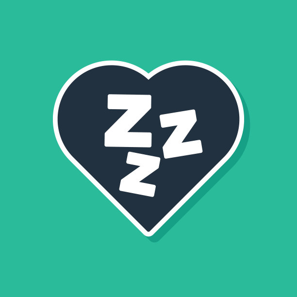 蓝色沉睡图标孤立在绿色背景。瞌睡虫黑色的谈话泡泡。向量图片下载