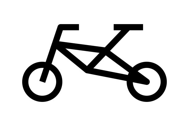 简单的自行车剪影图标。向量。图片下载