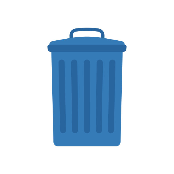垃圾桶图标。垃圾桶。彩色剪影。正面的看法。向量简单的平面图形说明。白色背景上的孤立物体。隔离。图片下载