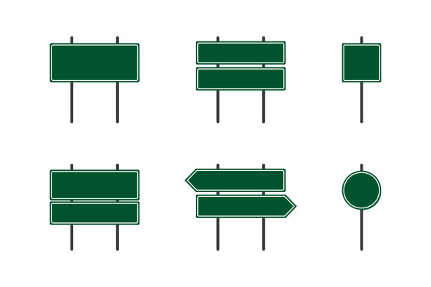道路标志图标设置。高速公路的迹象。路标。矢量线图标的业务和广告图片下载