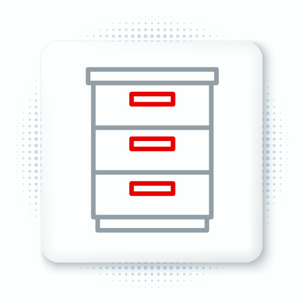 线家具床头柜图标孤立在白色背景上。色彩斑斓的轮廓的概念。向量图片下载