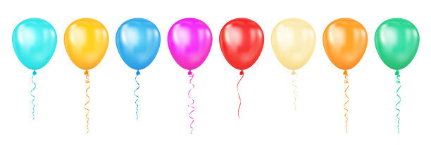 彩色光滑的气球。插图。图片下载