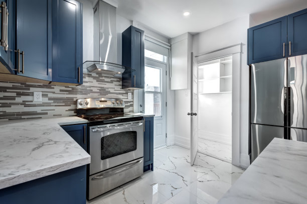 加拿大蒙特利尔，旧建筑2楼的豪华装修公寓图片下载