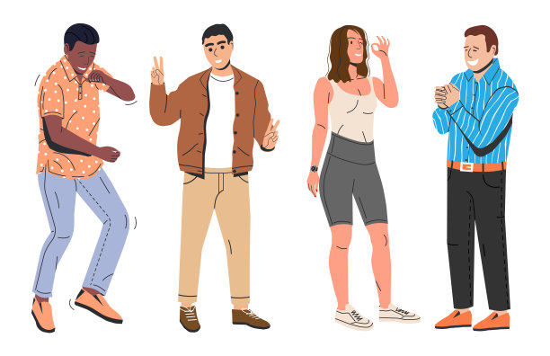 各种各样的人都表现出积极的姿态图片下载