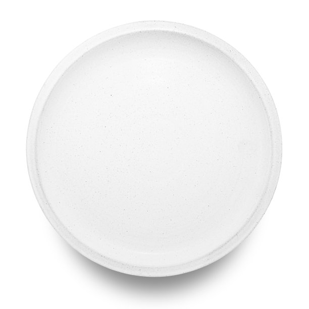 白色圆形陶瓷板孤立在白色背景上。图片下载