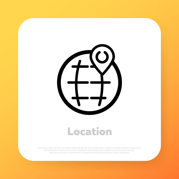 全球位置图标。带有地理位置图标的地球仪。地图上的位置标记。向量图片下载