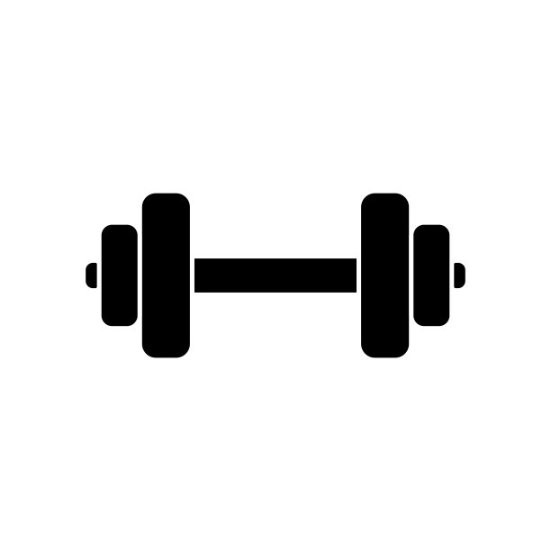 哑铃矢量图标上的白色背景。哑铃矢量图标，伟大的设计为任何目的。图片下载