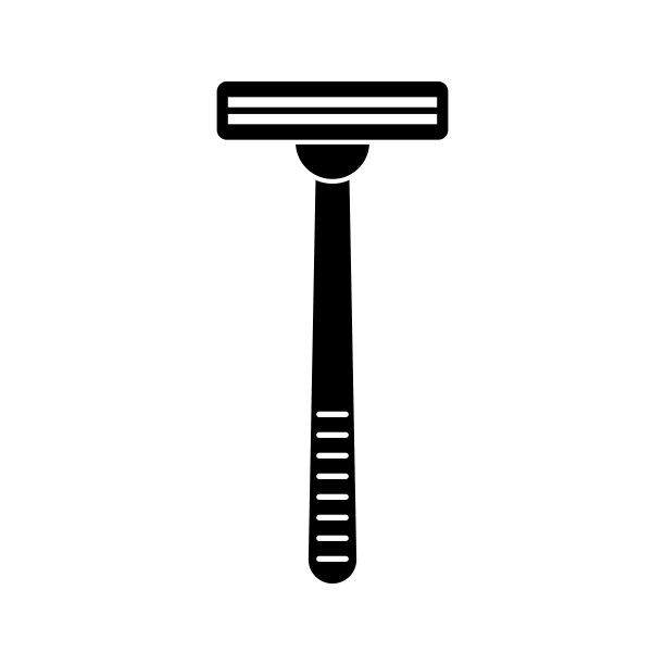 黑色剃刀矢量图标。男性剃须剃须刀孤立矢量图标。图片下载