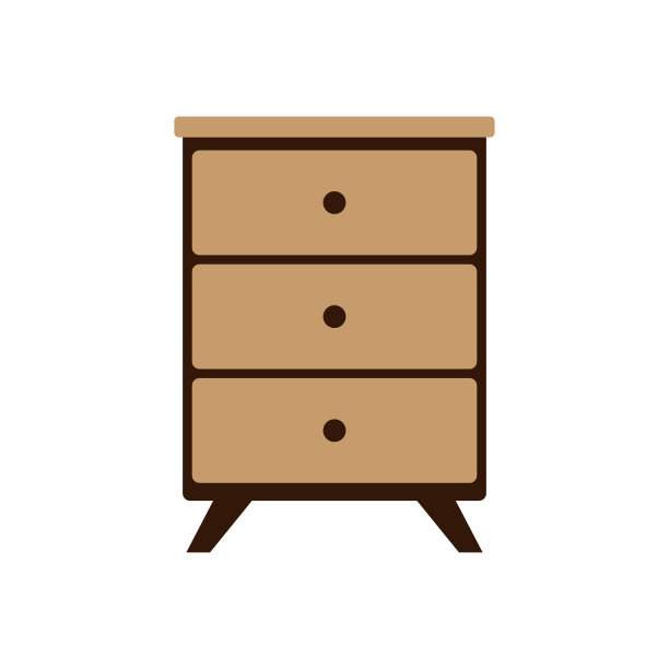 床头柜图标。彩色剪影。前视图。向量简单的平面图形说明。白色背景上的孤立物体。隔离。图片下载