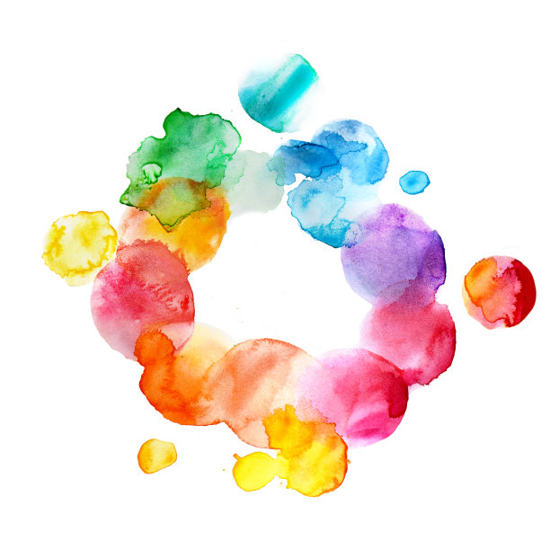 圆光的所有颜色光效果调色板多色水彩画雾彩虹图片下载