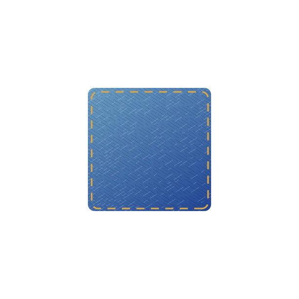 牛仔裤织物补丁在正方形形状，现实的矢量插图孤立在白色背景。图片下载