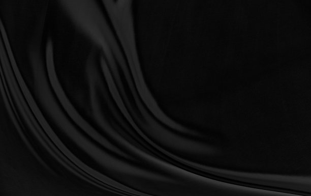 黑灰色缎子深色面料质感奢华闪亮，是抽象的丝绸布料背景上的图案柔和波浪模糊美丽。图片下载