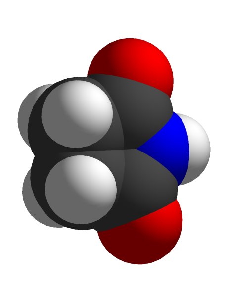琥珀酰亚胺空间填充分子结构，在白色背景化学原子分子上分离图片下载