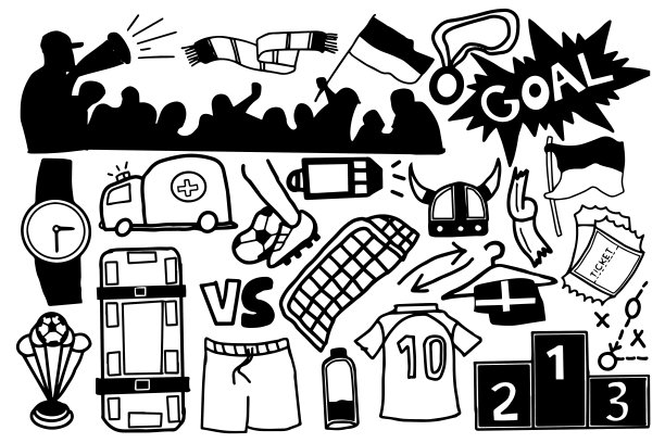 足球迷涂鸦风格的设计图片下载