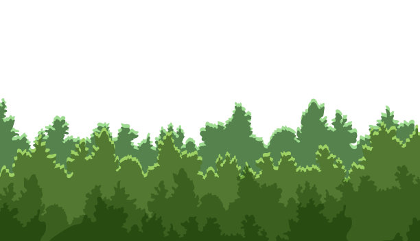 矢量森林背景，绿树，抽象插图。图片下载