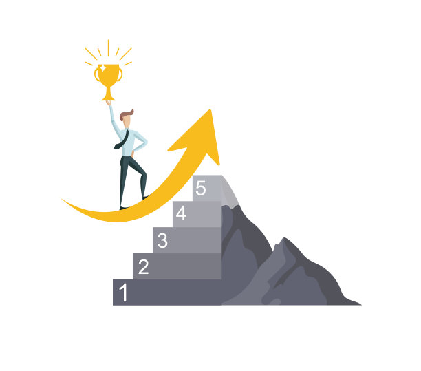 矢量图，商人上成长箭，战略理念，成就，赢家。图片下载