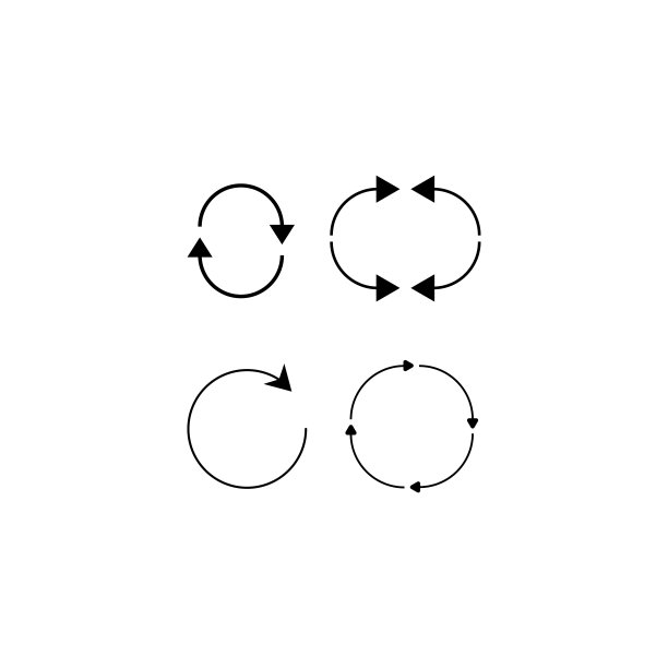 回收图标集向量。简单箭头图标。向量图形。图片下载
