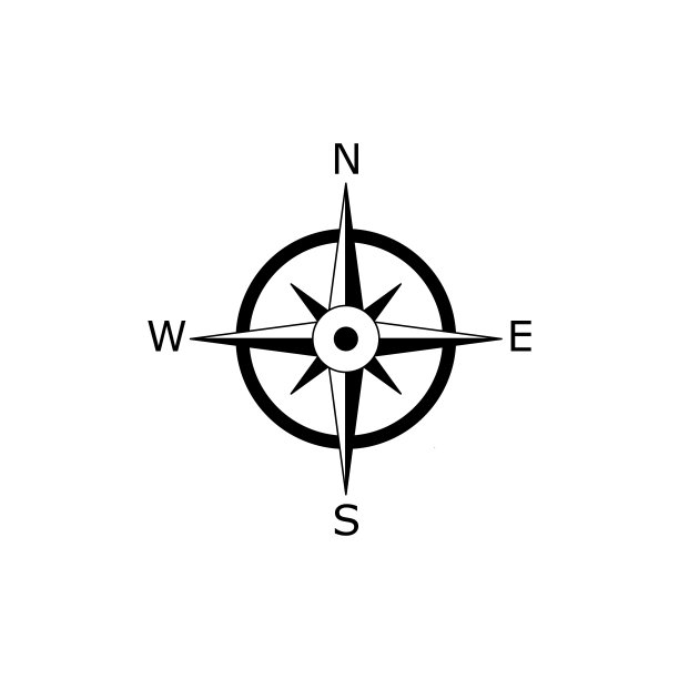 指南针矢量图标在平坦的风格在白色背景。象征,标志说明。图片下载