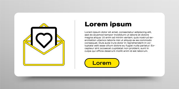 线信封与情人节心脏图标孤立在白色背景上。消息的爱。情书和浪漫。色彩斑斓的轮廓的概念。向量图片下载