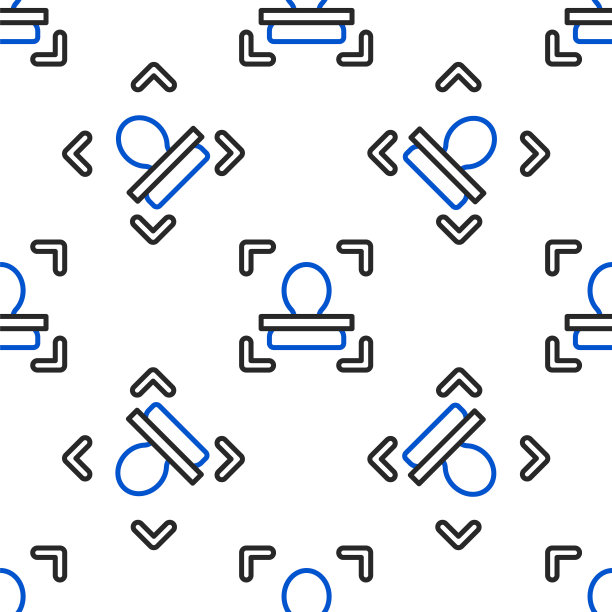 线人脸识别图标孤立无缝模式上的白色背景。脸部识别扫描仪图标。面部id。网络安全的概念。色彩斑斓的轮廓的概念。向量图片下载