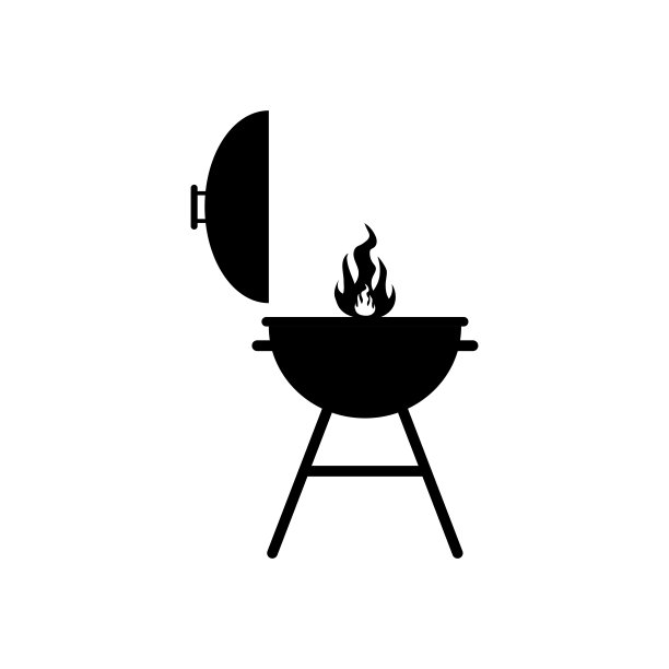 烧烤，烧烤矢量图标。金属烤架。象征,标志说明。简单的烹饪。图片下载