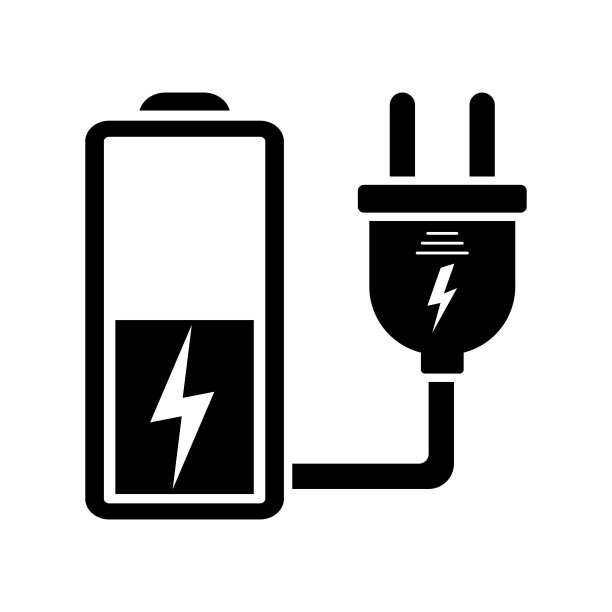 电池充电站图标矢量。电池充电的象征。图片下载